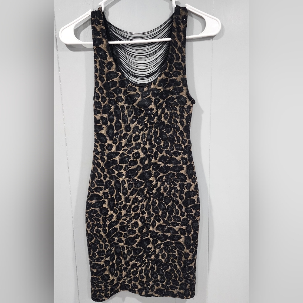 Forever 21 Black Animal Print Dress Small